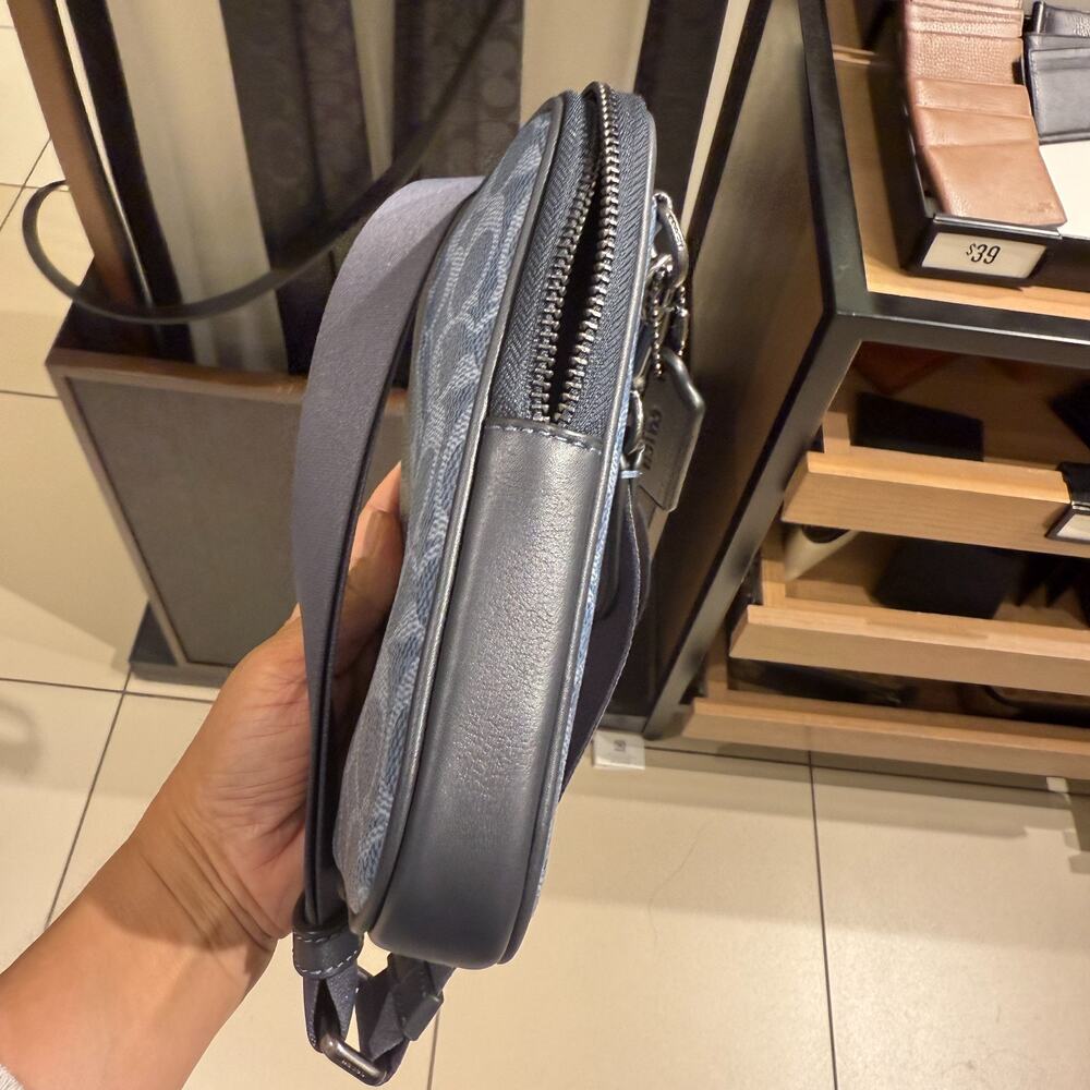 Limited ‼️Coach Aden Crossbody Bag In Signature Canvas CW364, Light Denim - Picture 2 of 10
